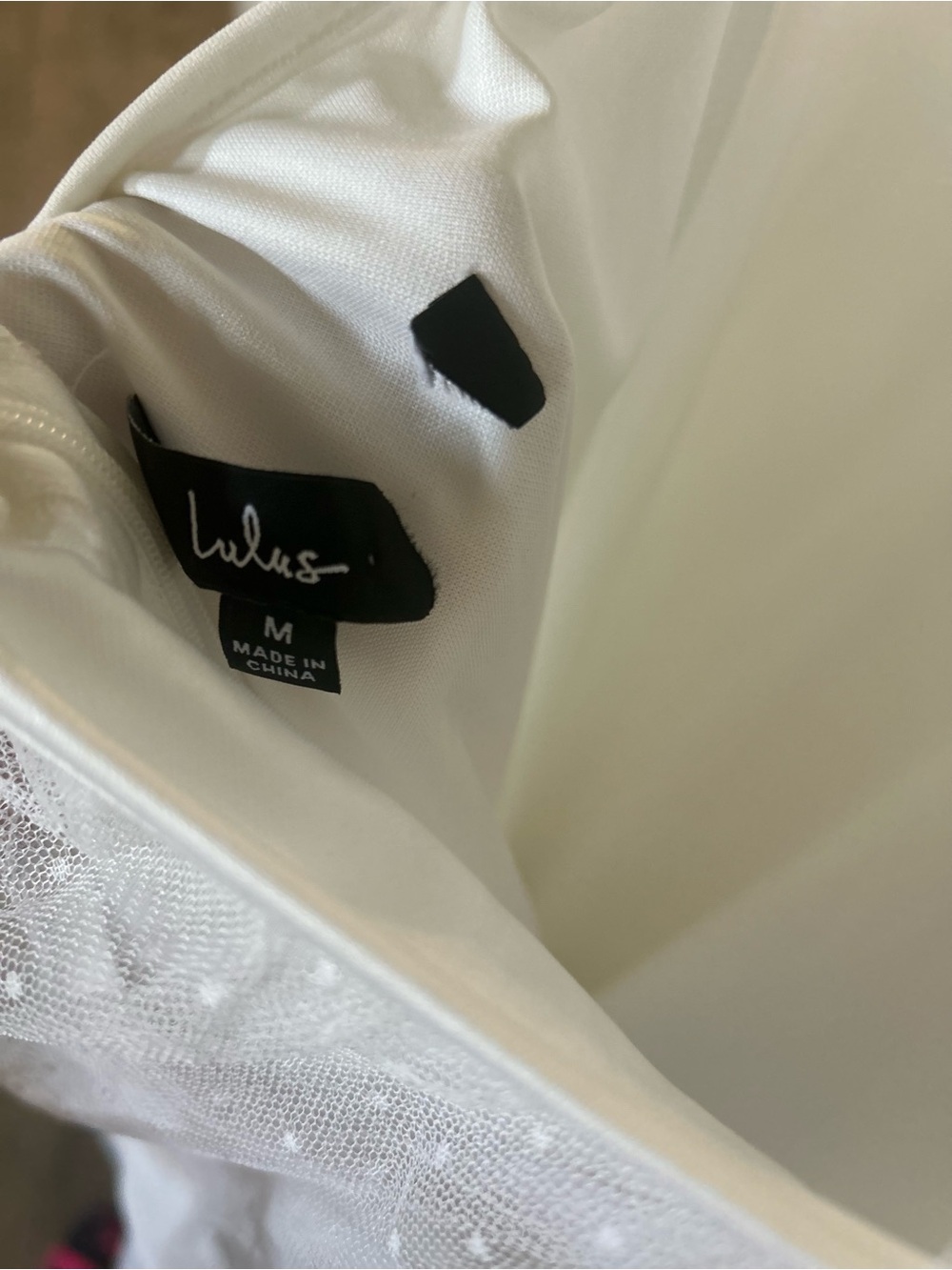 Lulu's White Tulle laced  tie back Dress M - Picture 5 of 5